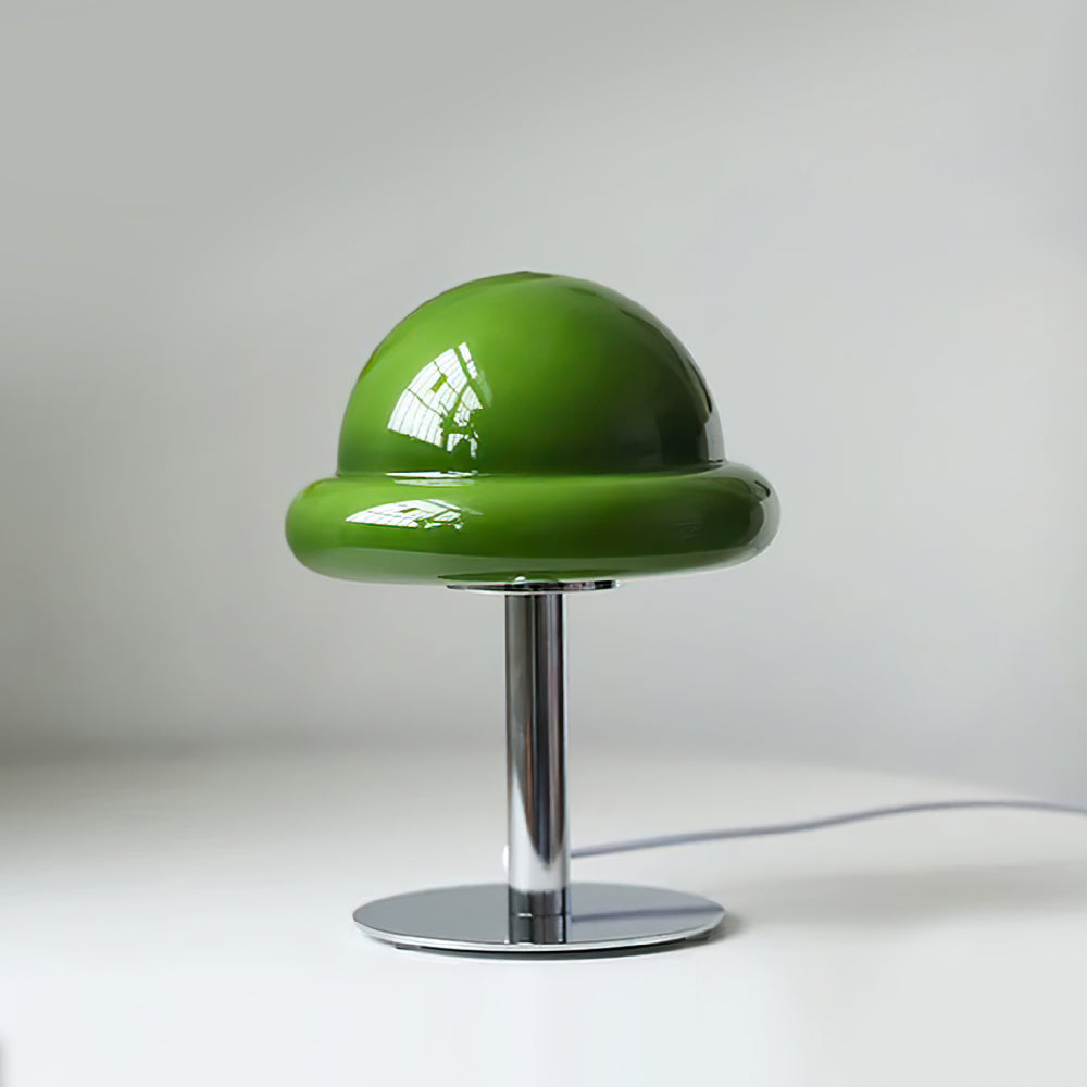 Lampe de Table Cosmique Métallique - Design Futuriste en Verre Champignon