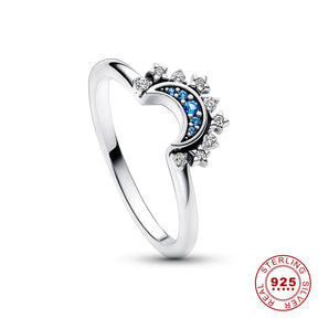 Bague Duo Soleil Lune en Cristal - Élégance Cosmique et Artisanat Exquis