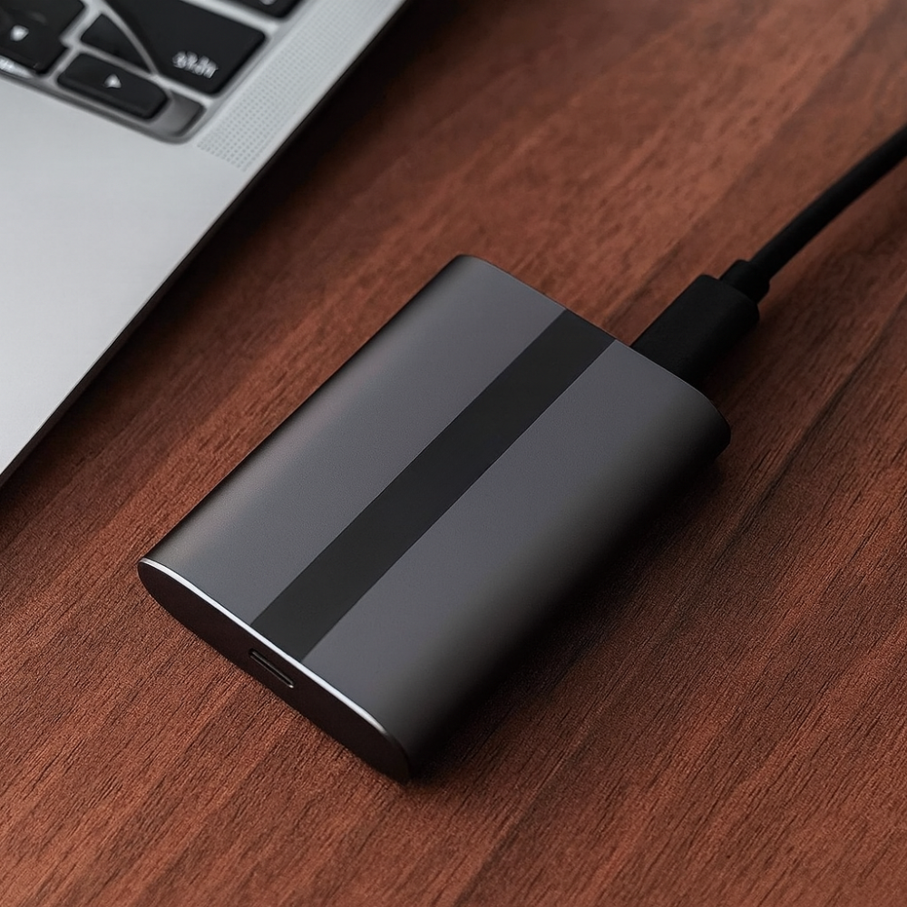 Disque Dur Externe SSD USB-C - Transferts Rapides et Design Compact