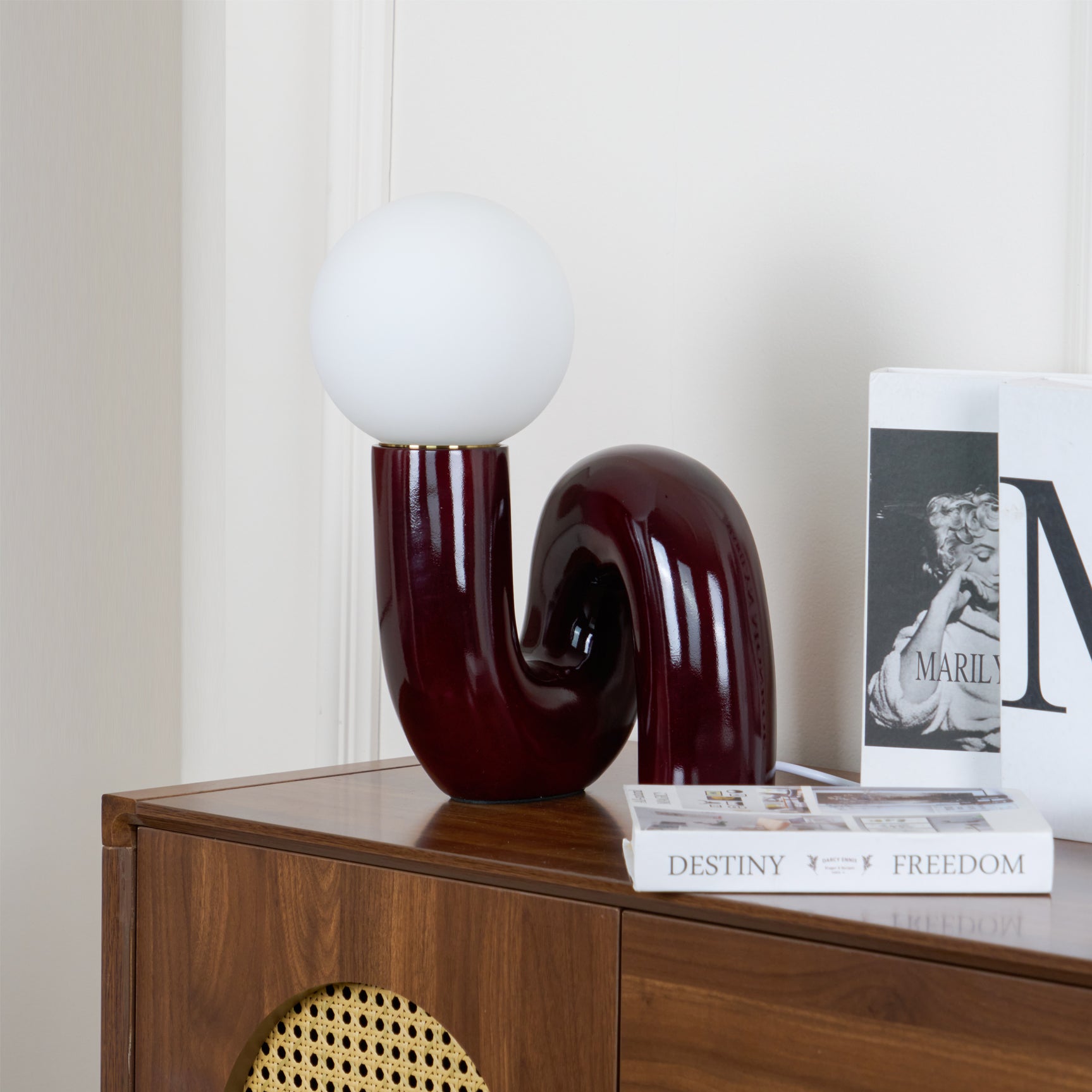 Lampe de Table en Résine et Verre - Design Spiral Élégant et Durable