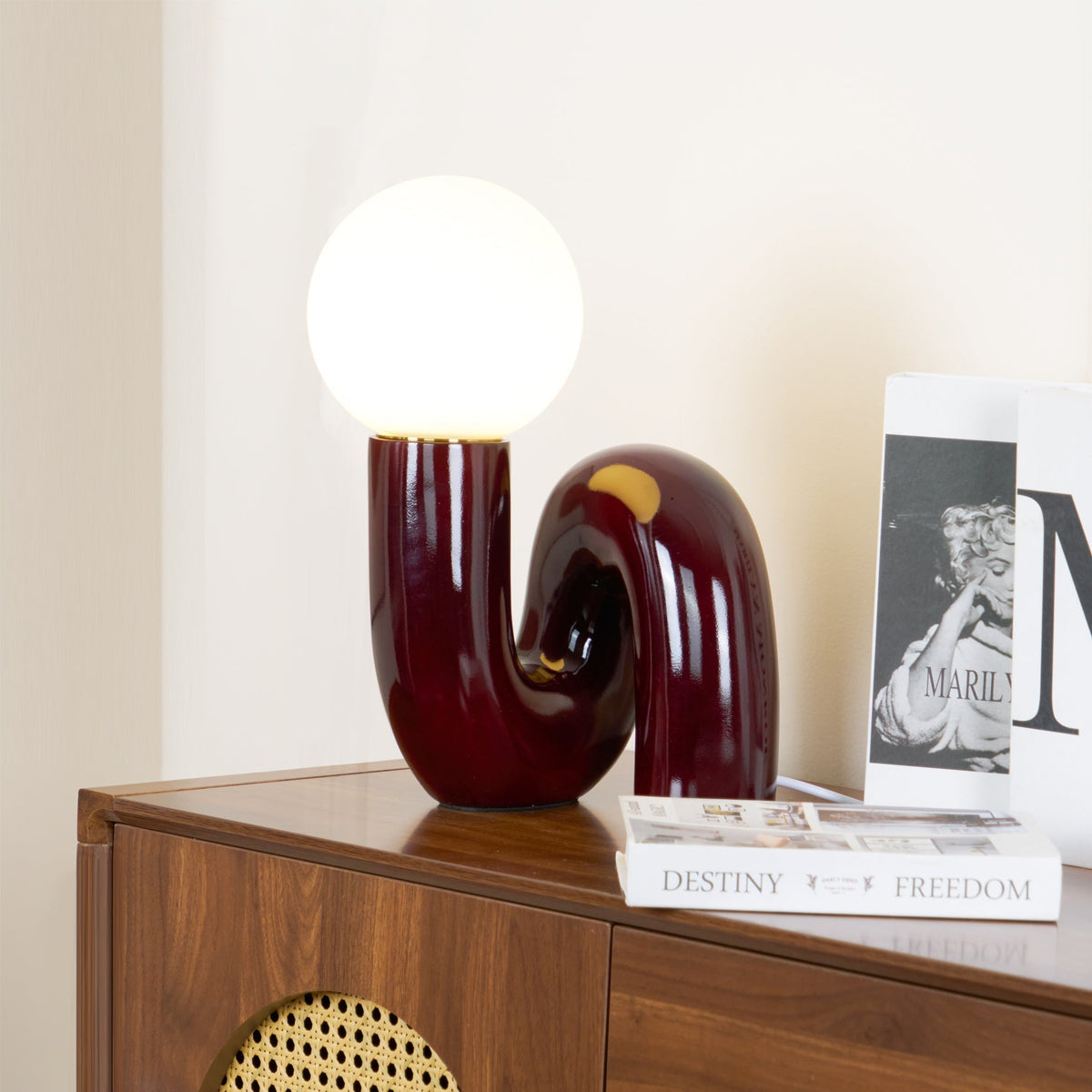 Lampe de Table en Résine et Verre - Design Spiral Élégant et Durable