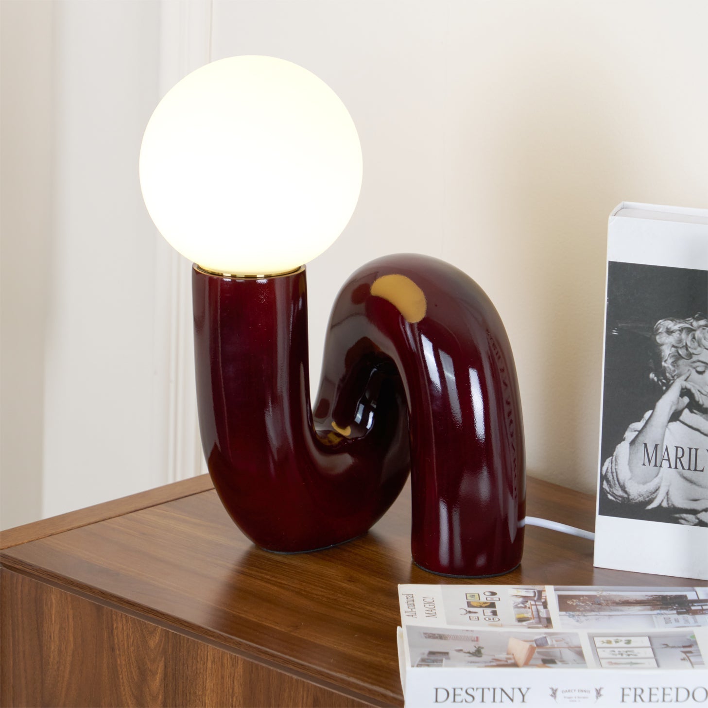 Lampe de Table en Résine et Verre - Design Spiral Élégant et Durable