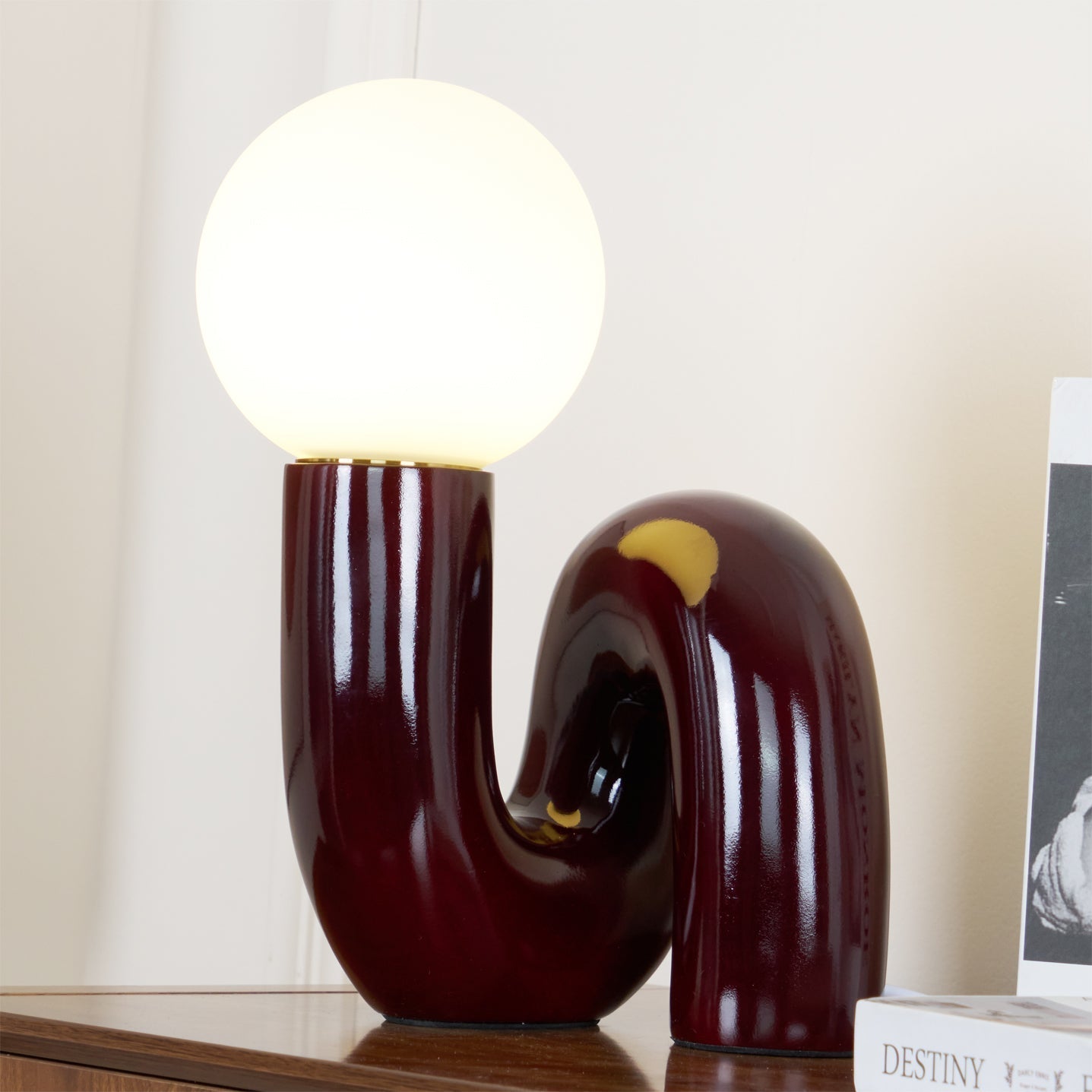 Lampe de Table en Résine et Verre - Design Spiral Élégant et Durable