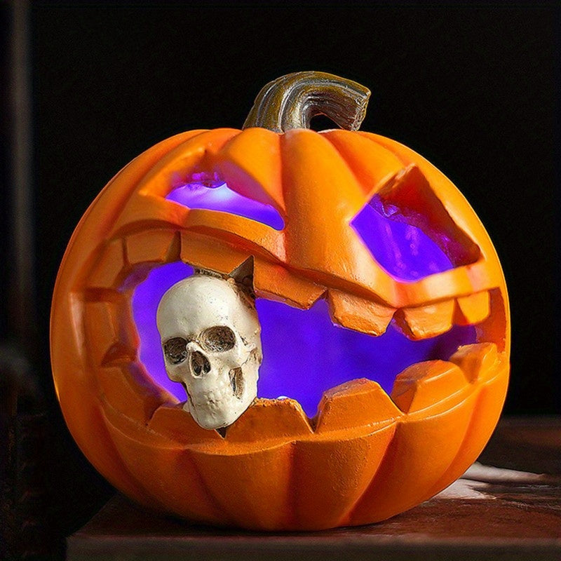 Citrouille Jack O’Lantern Hantée - Décoration de Crâne Effrayante et Durable
