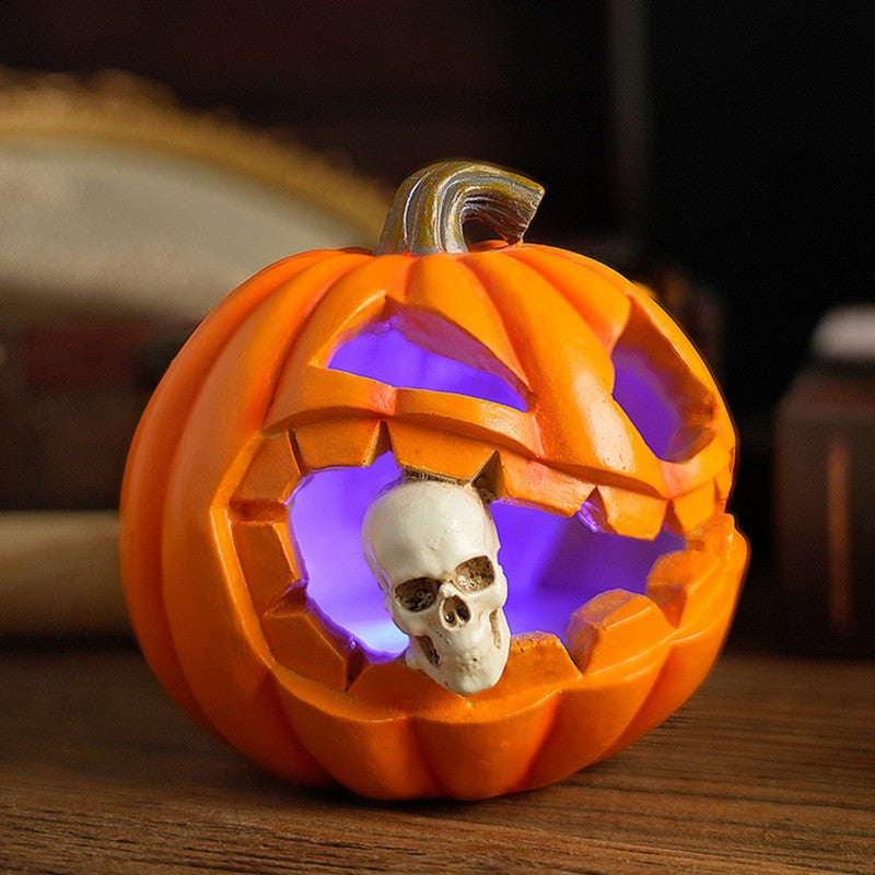 Citrouille Jack O’Lantern Hantée - Décoration de Crâne Effrayante et Durable