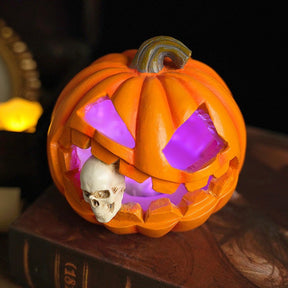 Citrouille Jack O’Lantern Hantée - Décoration de Crâne Effrayante et Durable