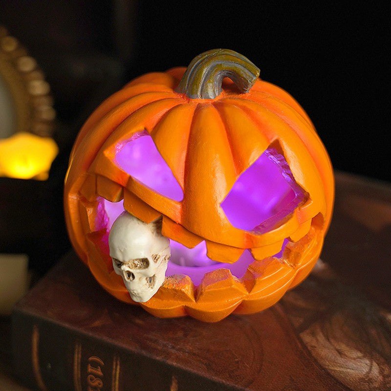 Citrouille Jack O’Lantern Hantée - Décoration de Crâne Effrayante et Durable