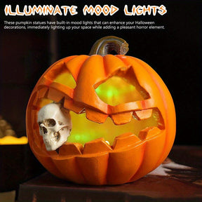 Citrouille Jack O’Lantern Hantée - Décoration de Crâne Effrayante et Durable