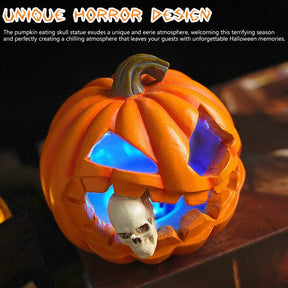 Citrouille Jack O’Lantern Hantée - Décoration de Crâne Effrayante et Durable