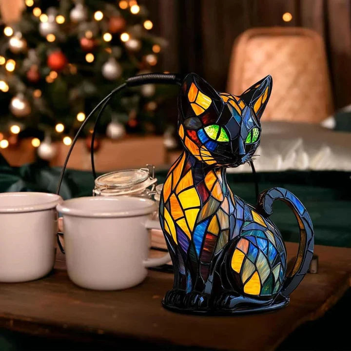 Lampe de Table en Verre Coloré - Ambiance Chaleureuse et Design Artistique