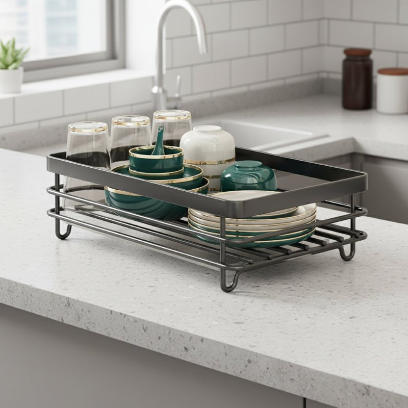 Étagère à Vaisselle Pliable en Acier Inoxydable | Gain de Place et Design Élégant