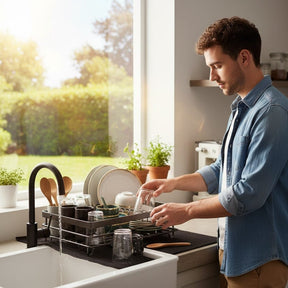 Étagère à Vaisselle Pliable en Acier Inoxydable | Gain de Place et Design Élégant