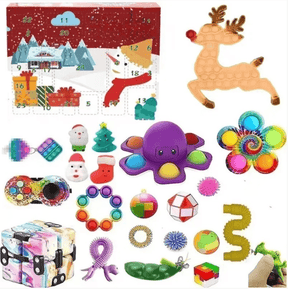 Calendrier de l'Avent en Jouets Sensoriels - 24 Surprises Festives et Apaisantes