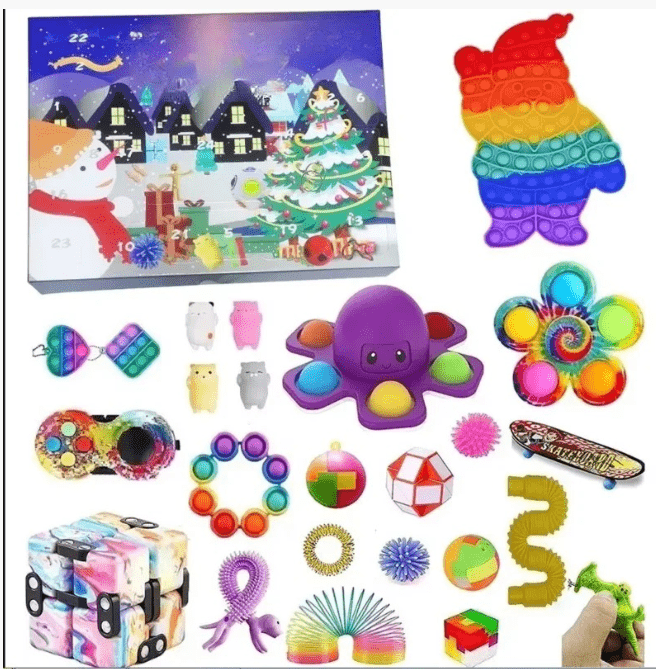 Calendrier de l'Avent en Jouets Sensoriels - 24 Surprises Festives et Apaisantes