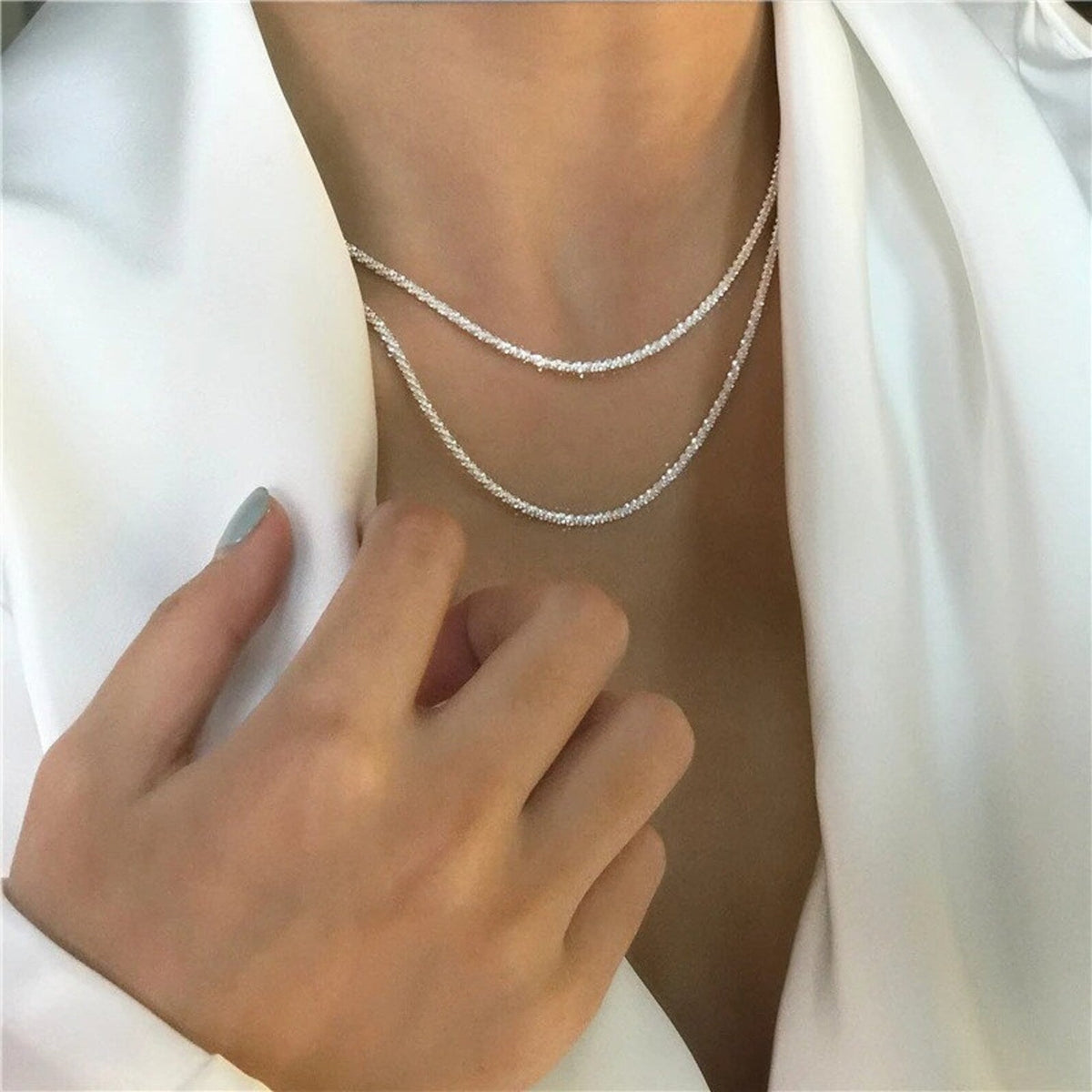 Ensemble de Bijoux en Argent - Pendentif Étoile Lumineux et Élégant