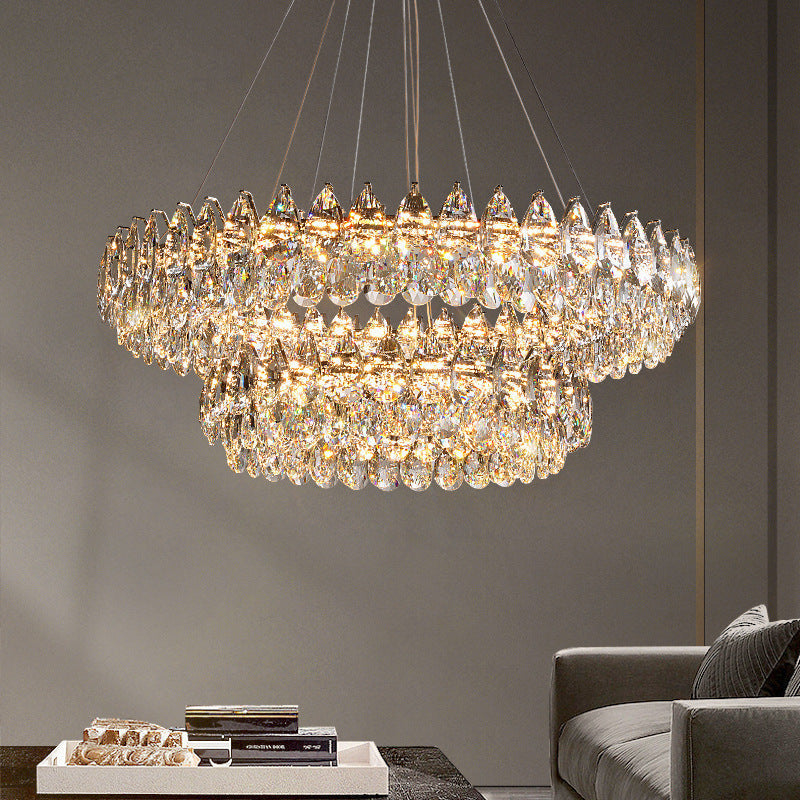 Lustre en Cristal Contemporain - Éclat et Raffinement pour Intérieur