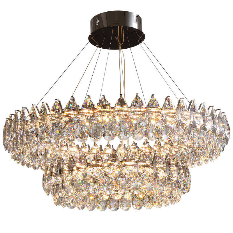 Lustre en Cristal Contemporain - Éclat et Raffinement pour Intérieur