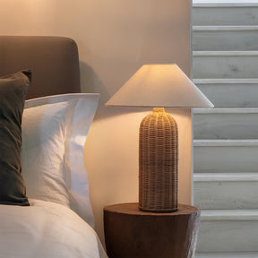 Lampe d'Accent en Rotin Naturel - Élégance et Chaleur pour Intérieur