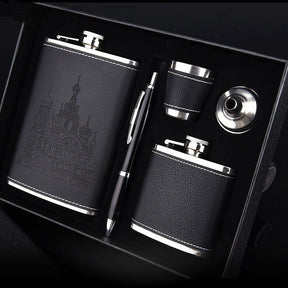 Flacon à Whisky en Acier Inoxydable - Ensemble Portable et Élégant pour Voyages