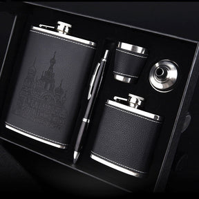 Flacon à Whisky en Acier Inoxydable - Ensemble Portable et Élégant pour Voyages