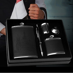 Flacon à Whisky en Acier Inoxydable - Ensemble Portable et Élégant pour Voyages