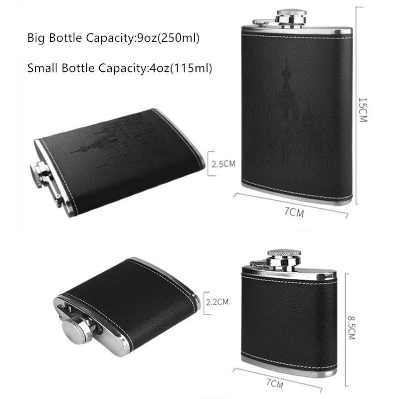 Flacon à Whisky en Acier Inoxydable - Ensemble Portable et Élégant pour Voyages