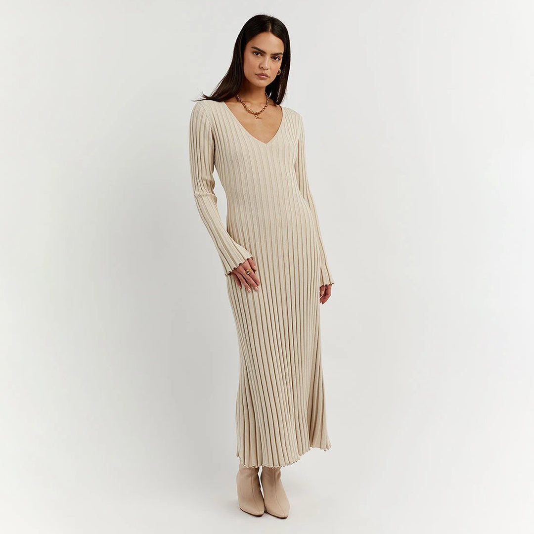 Robe Maxi Ajustable en Pierre - Élégance et Confort pour Femmes