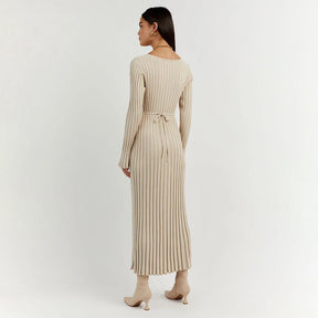 Robe Maxi Ajustable en Pierre - Élégance et Confort pour Femmes