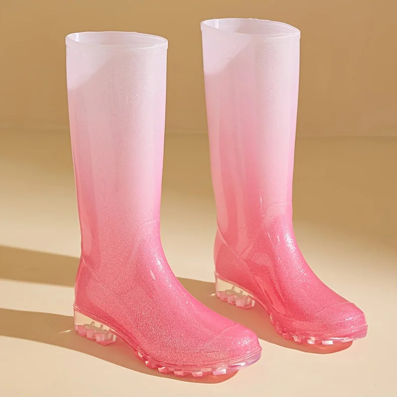 Bottes de Pluie Femme - Design Dégradé et Antidérapant