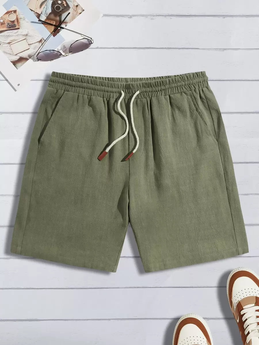 Shorts d'été à Jambe Droite - Taille à Cordon Ajustable et Léger