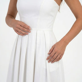 Robe midi bustier en tissu satiné ligne A corset élégante événements formels femme
