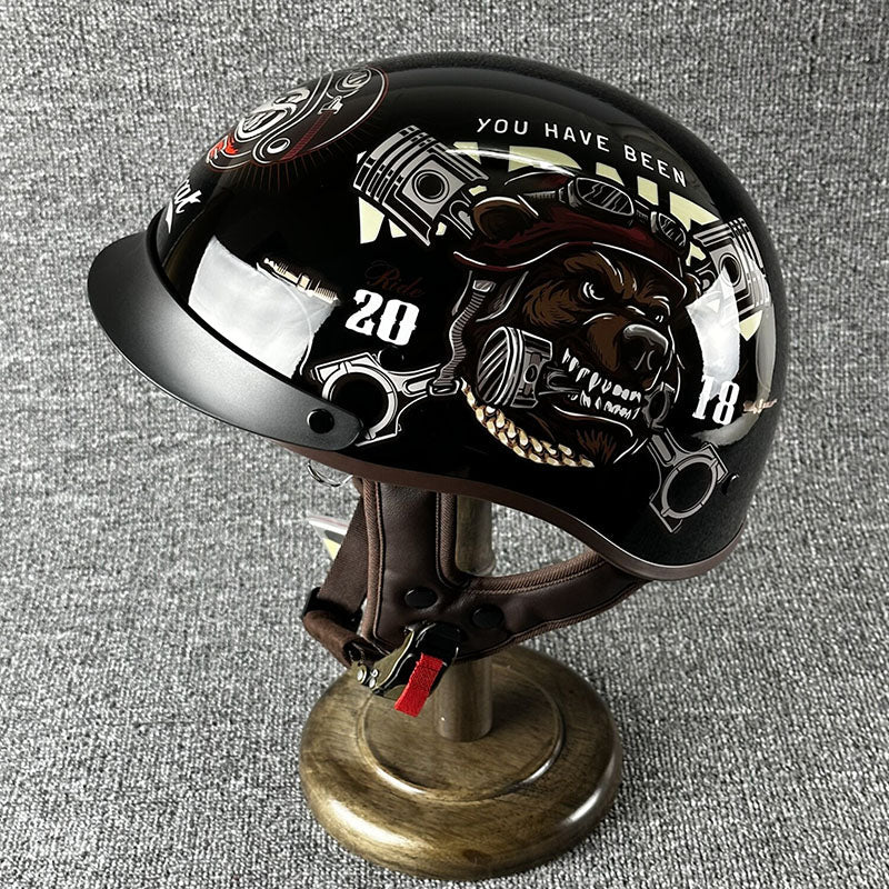 Casque Demi-Helmet Sécurisé pour Motard - Confort et Style Urbain Inégalés