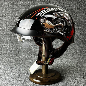 Casque Demi-Helmet Sécurisé pour Motard - Confort et Style Urbain Inégalés