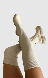 Bottes Montantes en Tricot Élastique - Confort et Élégance au Quotidien