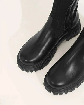 Bottes Montantes en Tricot Élastique - Confort et Élégance au Quotidien