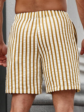 Short d'été à Rayures Classiques - Taille Ajustable et Confort Optimal