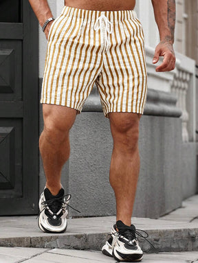 Short d'été à Rayures Classiques - Taille Ajustable et Confort Optimal
