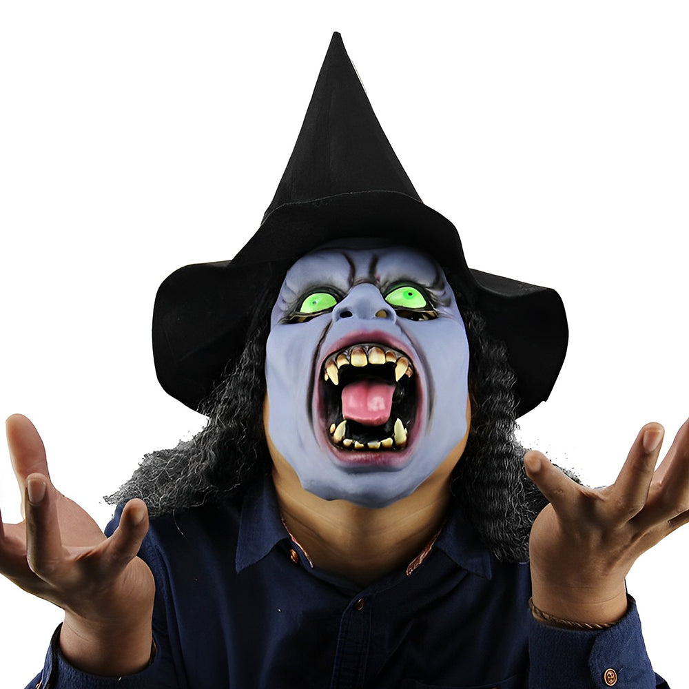 Masque en Latex Naturel pour Halloween - Confortable et Léger avec Bouche Mobile