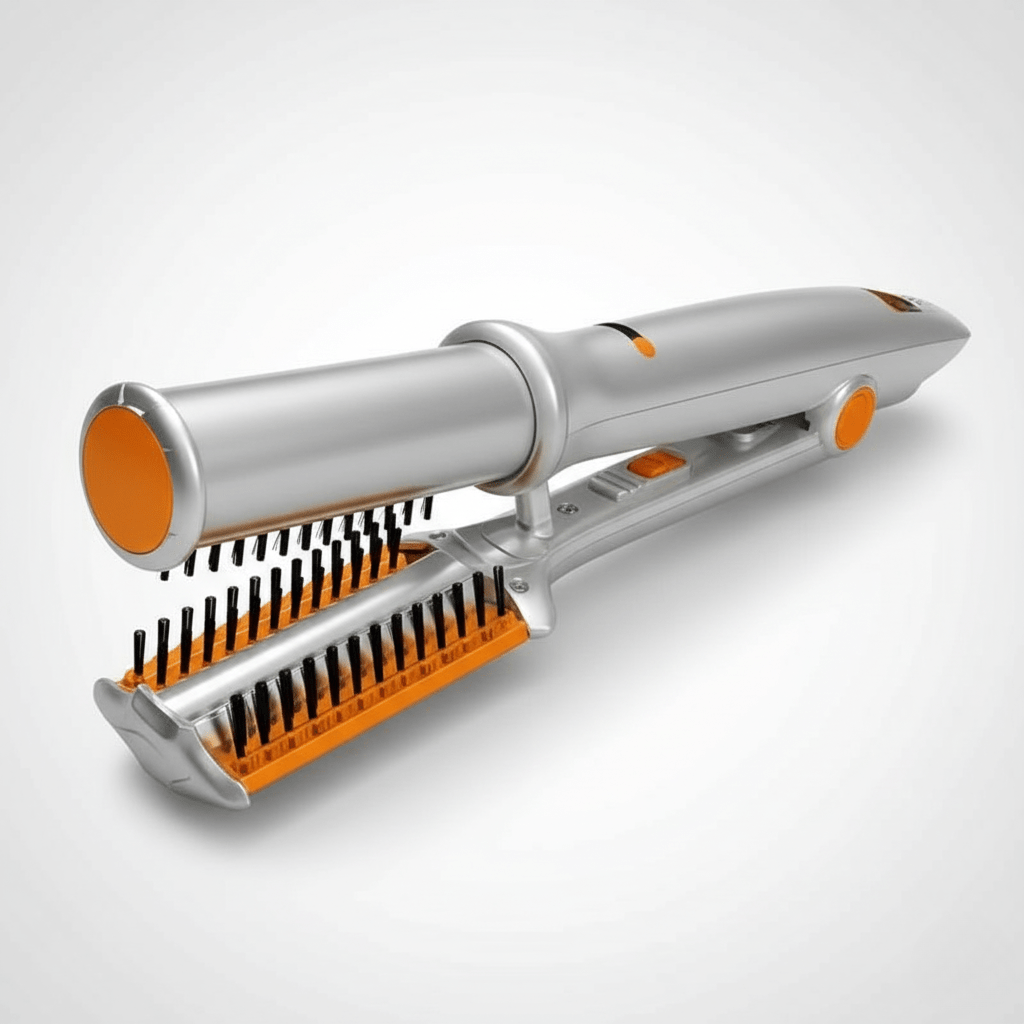 Brosse à Cheveux Rotative 2-en-1 - Coiffage Lisse et Volumineux Rapide