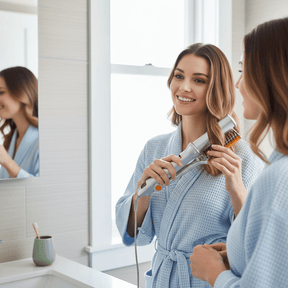 Brosse à Cheveux Rotative 2-en-1 - Coiffage Lisse et Volumineux Rapide