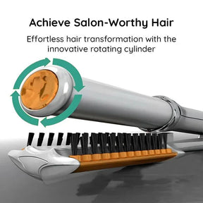 Brosse à Cheveux Rotative 2-en-1 - Coiffage Lisse et Volumineux Rapide