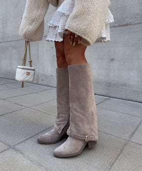 Bottes Montantes Beige Élégantes - Confort Optimal pour Usage Quotidien