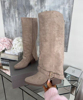 Bottes Montantes Beige Élégantes - Confort Optimal pour Usage Quotidien