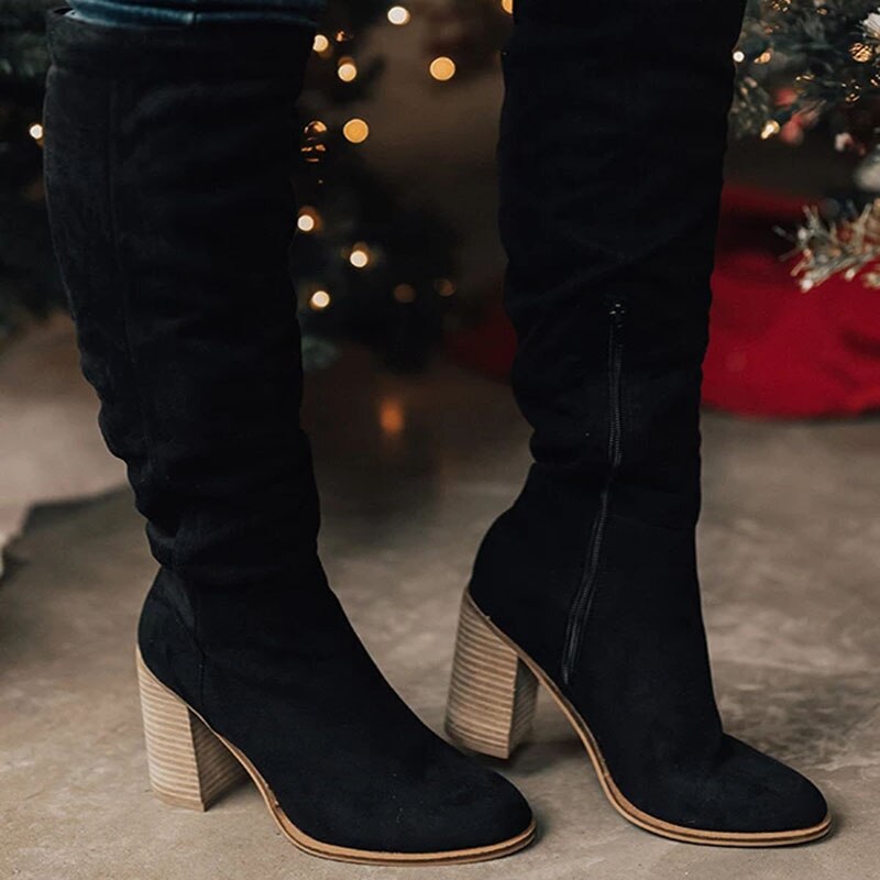 Bottes Montantes en Suède pour Femmes - Élégance et Confort pour Toutes Occasions