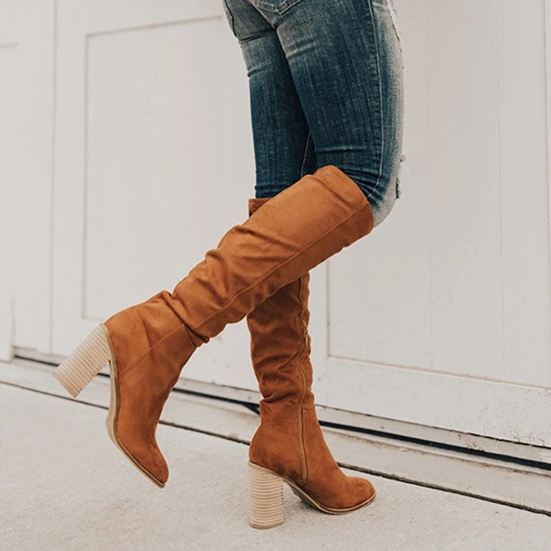 Bottes Montantes en Suède pour Femmes - Élégance et Confort pour Toutes Occasions