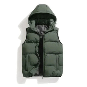 Veste d'hiver sans manches pour hommes - Isolation Premium et Capuche Amovible