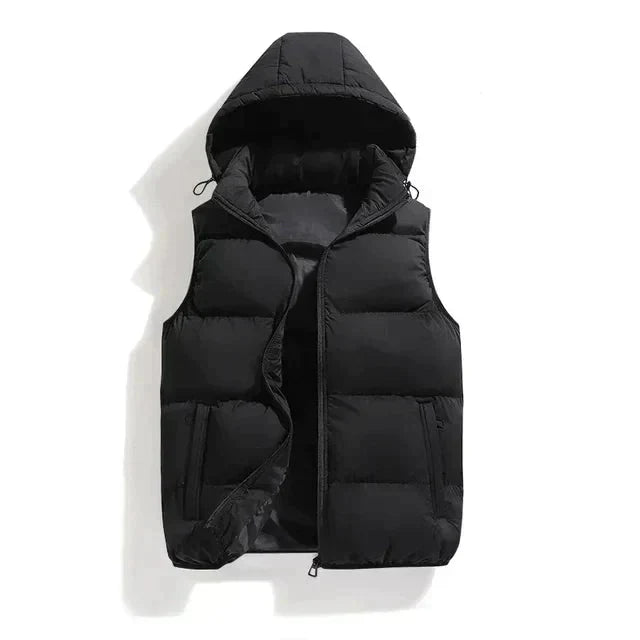 Veste d'hiver sans manches pour hommes - Isolation Premium et Capuche Amovible