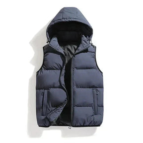 Veste d'hiver sans manches pour hommes - Isolation Premium et Capuche Amovible