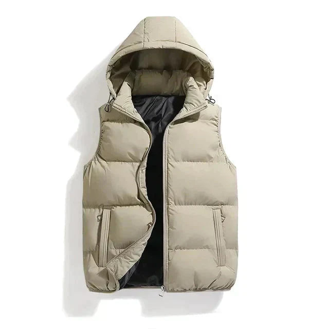 Veste d'hiver sans manches pour hommes - Isolation Premium et Capuche Amovible