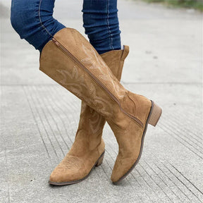 Bottes de Cowboy en Suède pour Femmes - Élégance et Confort au Quotidien